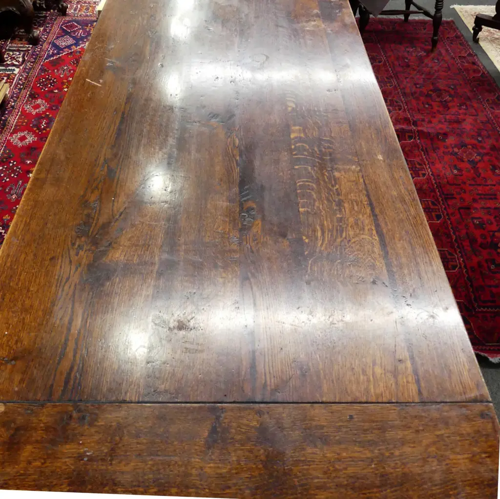 An oak French provincial style dining table Image 1++