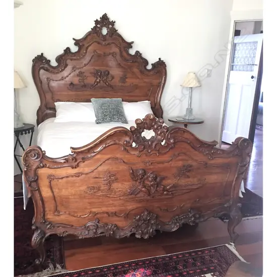 A rare and special 19thC Venetian rococo bed