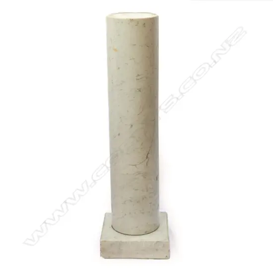 A white marble column plinth