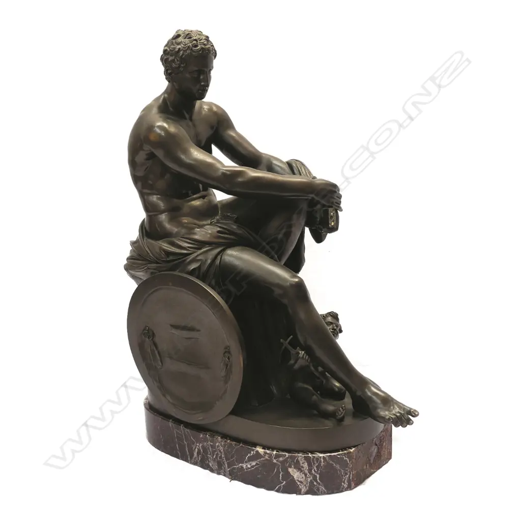 An 19thC bronze study of a classical Greek soldier Image 1++