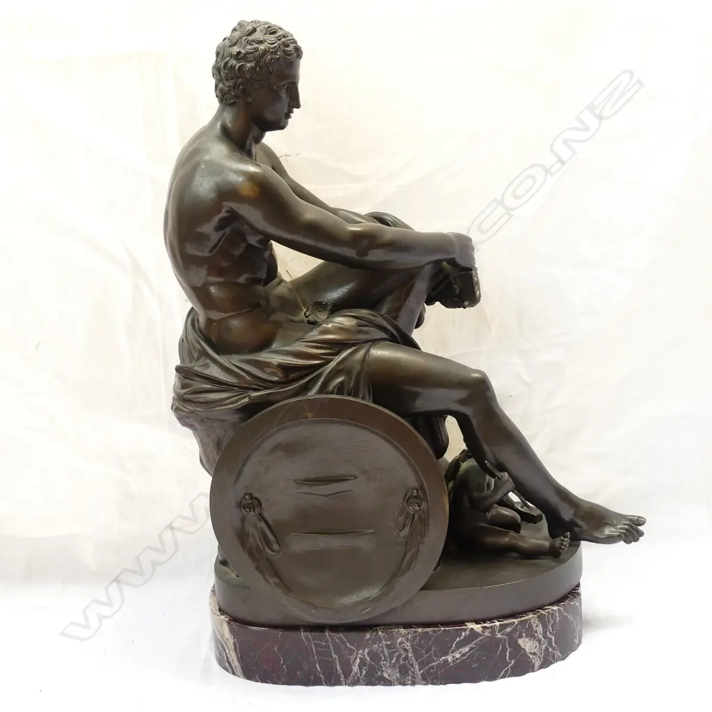 An 19thC bronze study of a classical Greek soldier Image 1++