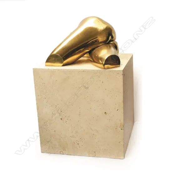A modernist brass torso sculpture by Matias