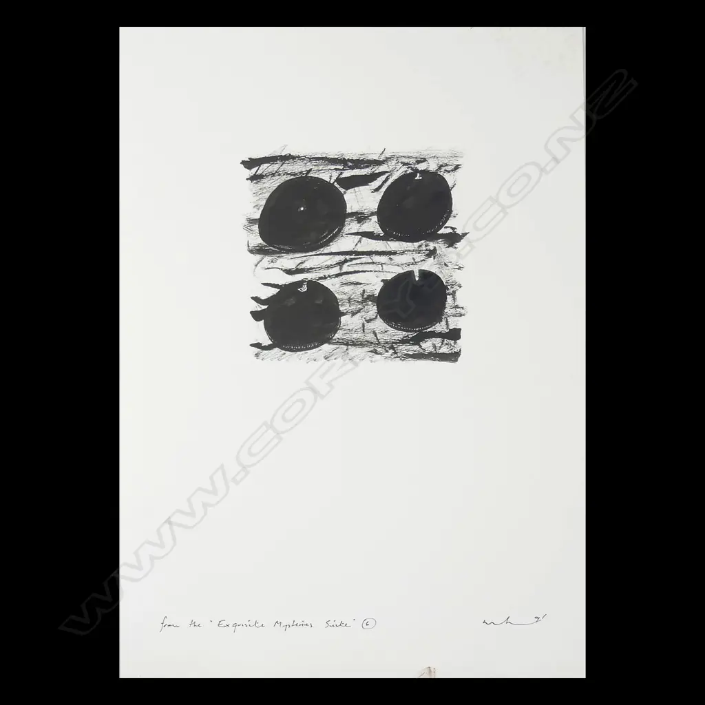 MALCOLM HARRISON 'FROM THE EXQUISITE MYSTERIES SUITE' 1991, #6, INK ON PAPER Image 1++