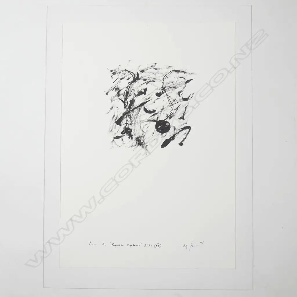 MALCOLM HARRISON 'FROM THE EXQUISITE MYSTERIES SUITE' 1991, #23, INK ON PAPER Image 1++