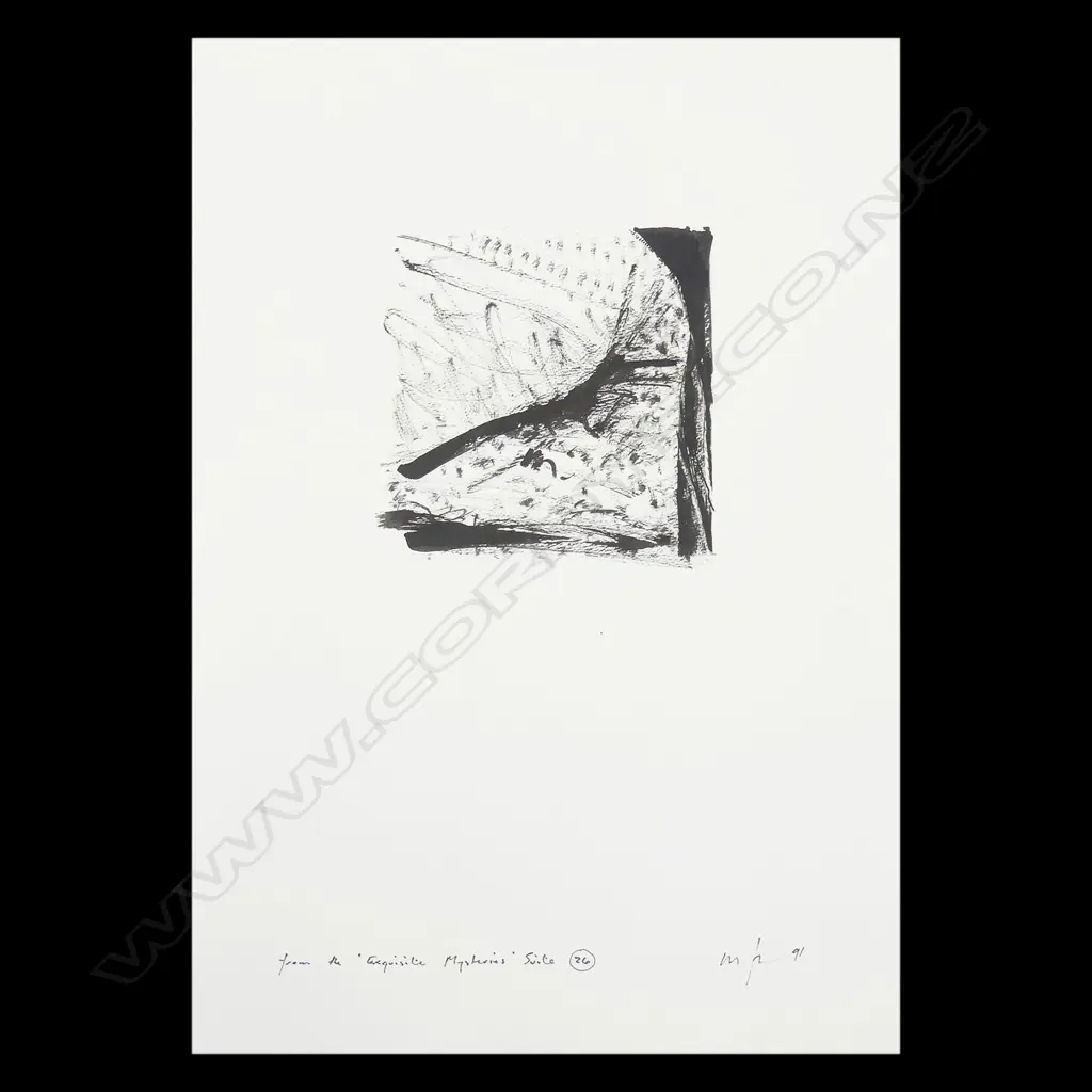 MALCOLM HARRISON, 'FROM THE EXQUISITE MYSTERIES SUITE' 1991, #26, INK ON PAPER Image 1++