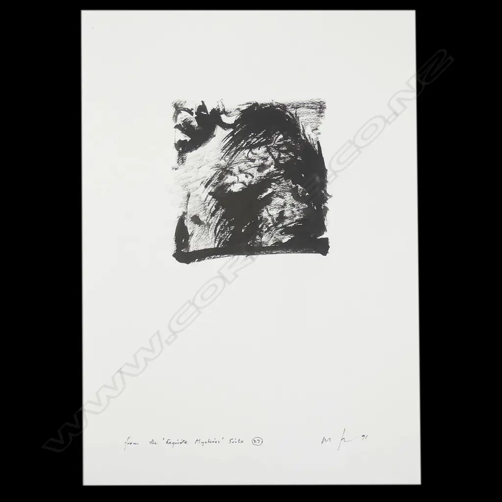 MALCOLM HARRISON 'FROM THE EXQUISITE MYSTERIES SUITE' #27, 1991, INK ON PAPER Image 1++