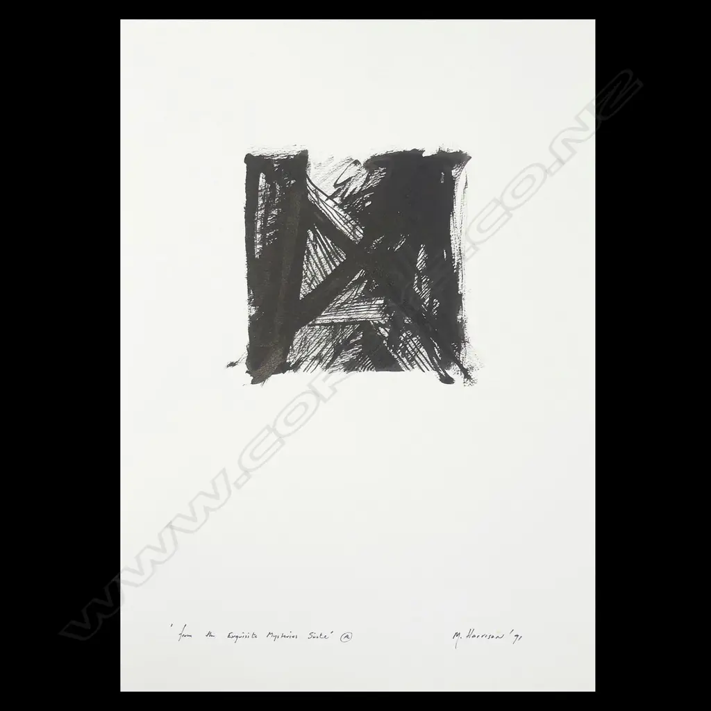 MALCOLM HARRISON 'FROM THE EXQUISITE MYSTERIES SUITE' 1991, #A, INK ON PAPER Image 1++