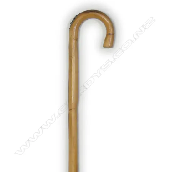 A vintage bamboo horse measuring walking stick