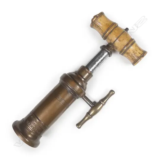 An early Victorian 'Josh. Rodgers & Sons Sheffield' copper 'King's' corkscrew