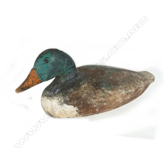 An early 20thC 14" wooden duck decoy