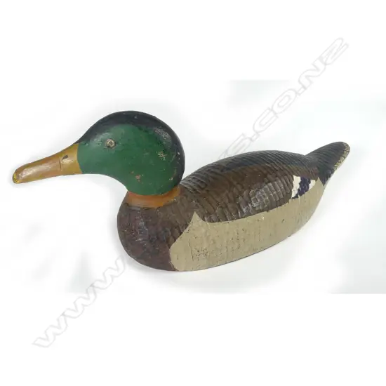 A c.1940s Mallard drake wooden duck decoy