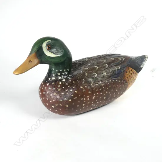 A c.1950 life-size 10" wooden Blue Wing teal display decoy