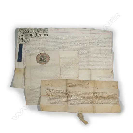 Four early indentures written on parchment