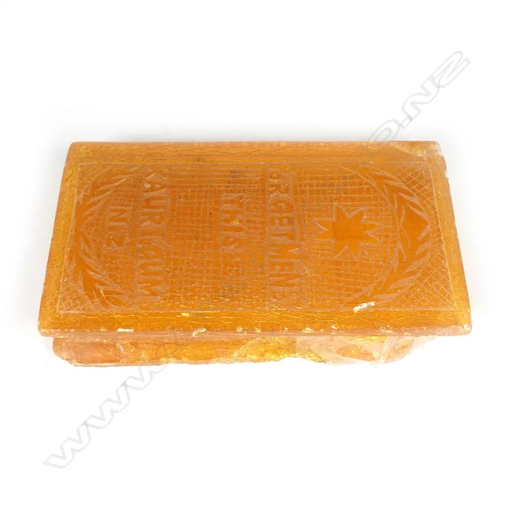 A c.1900 sculpted kauri gum book Image 1++