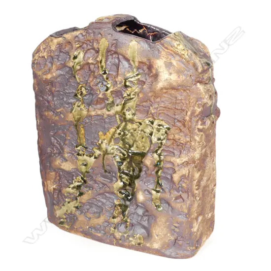 A Doreen Blumhardt rock impressed slab vase