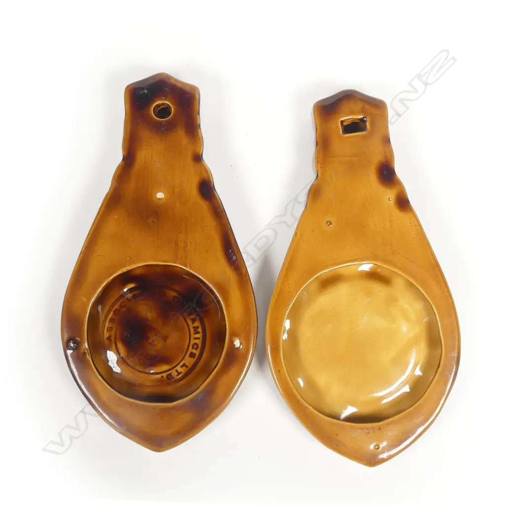 A pair of 'Associated Ceramics Ltd Petone N.Z.' Maori decorated wall panels Image 1++