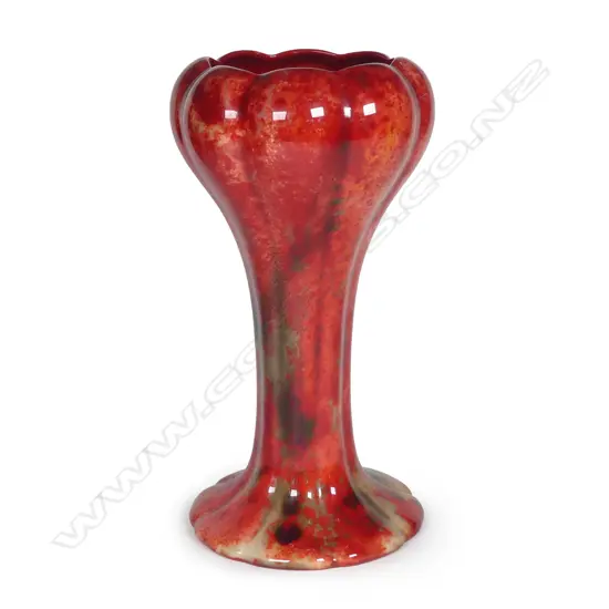 A Doulton Flambe tulip vase