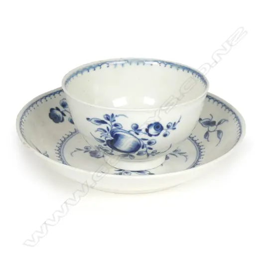A Dr. Wall period Worcester tea bowl and saucer