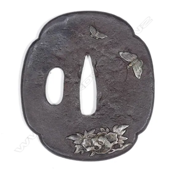 A cast iron tsuba