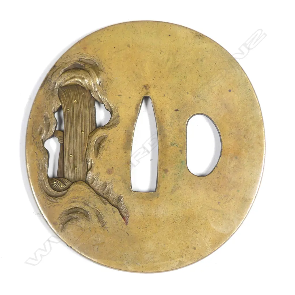 A Japanese yellow bronze tsuba Image 1++