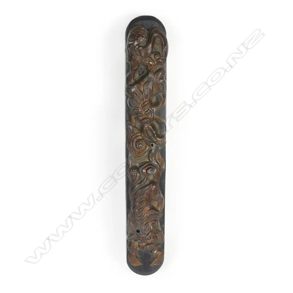 A 19thC rosewood scroll weight Image 1++