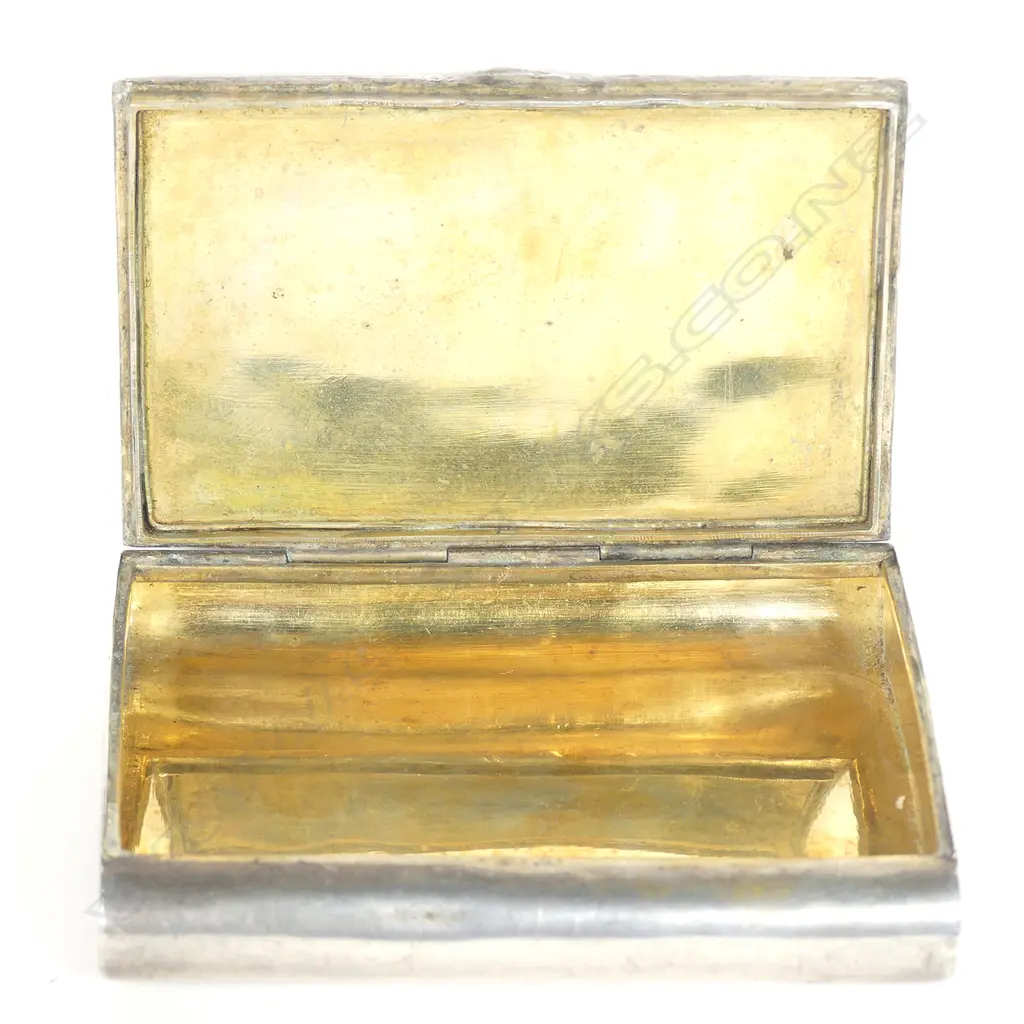 A 19thC Eastern silver and gem set table snuff box Image 1++