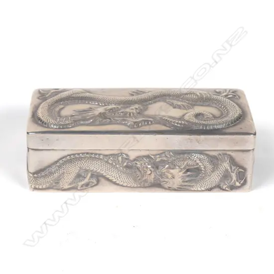 A Chinese export silver lidded box