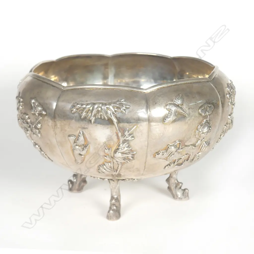 A Chinese silver rose bowl Image 1++