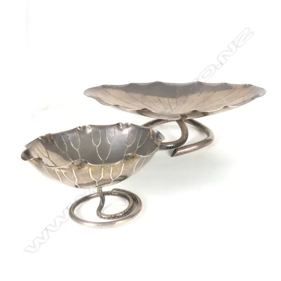 Two Chinese silver small dishes