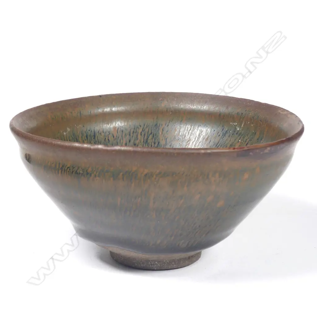 A Chinese Chien-Yao hare's fur bowl of circular section on short foot Image 1++