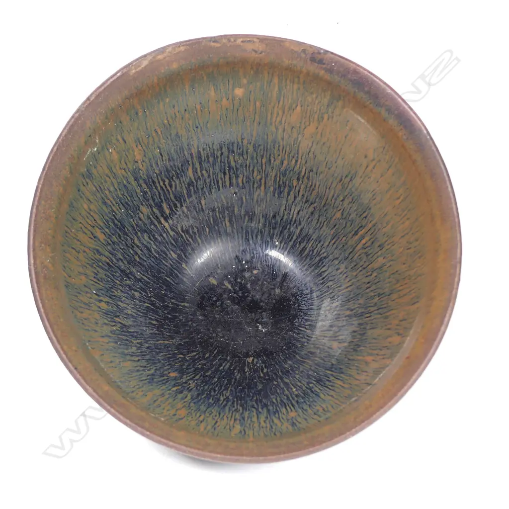 A Chinese Chien-Yao hare's fur bowl of circular section on short foot Image 1++