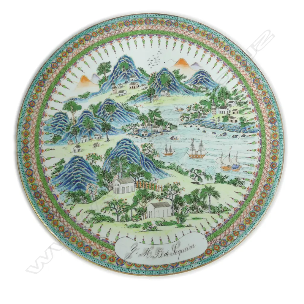 A Chinese porcelain large circular ‘documentary’ dish Image 1++