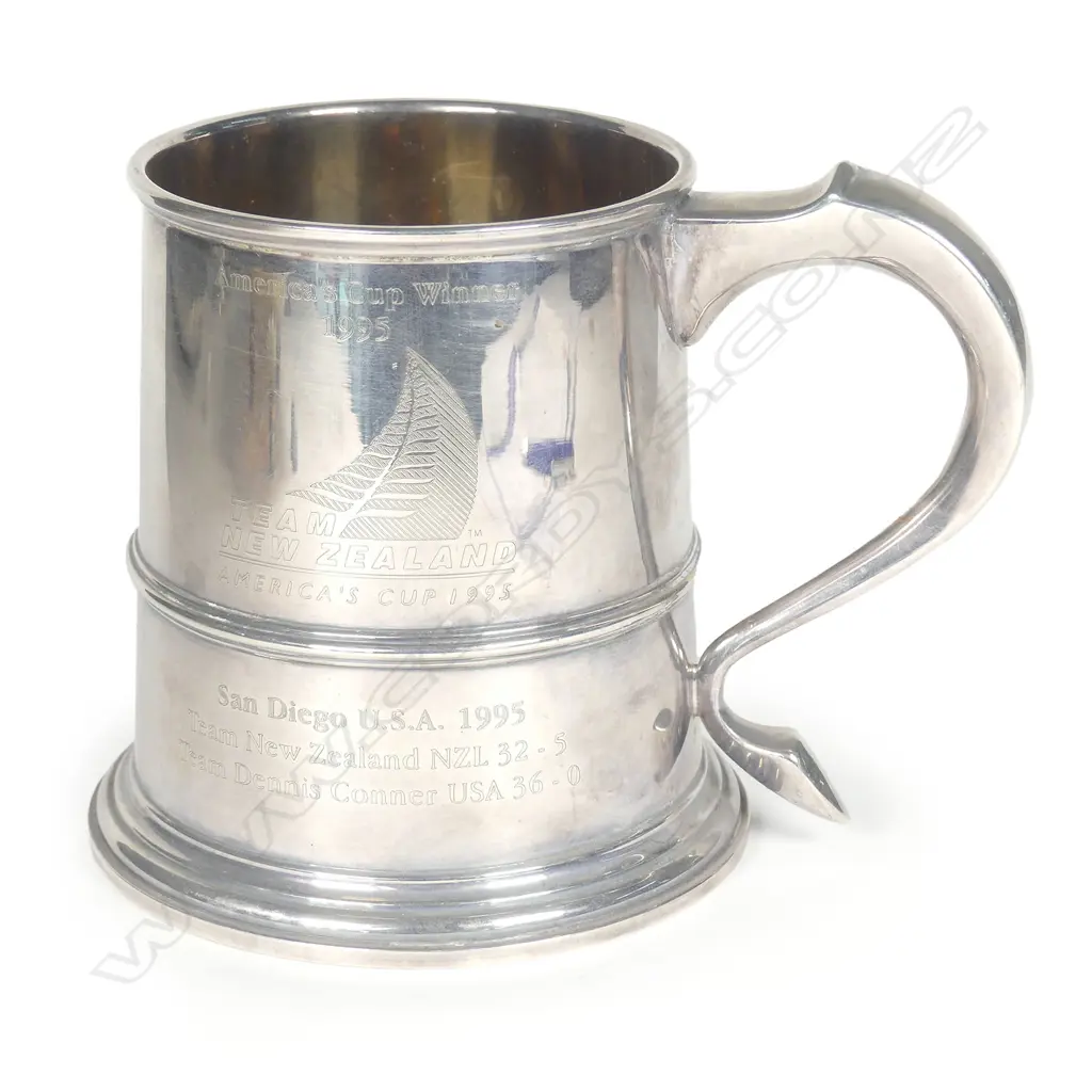 A silver America's Cup 1995 winner’s trophy mug Image 1++
