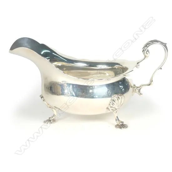 A silver sauce boat