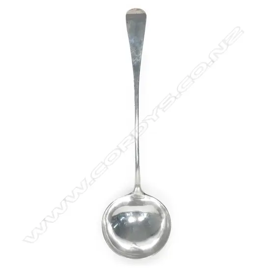 A rare Scottish silver large soup ladle