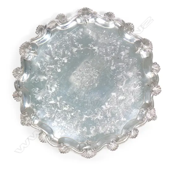 A Victorian silver salver