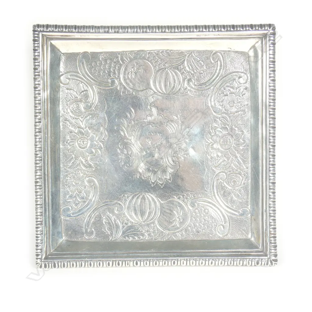 A George II silver square tray Image 1++