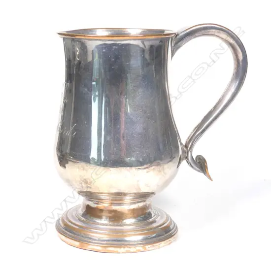 An Old Sheffield Plate pint mug