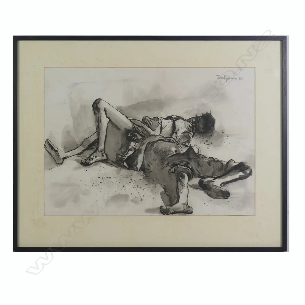 Roy Dalgarno (1910-2001) Untitled (Children Street Sleepers) ink sketch Image 1++