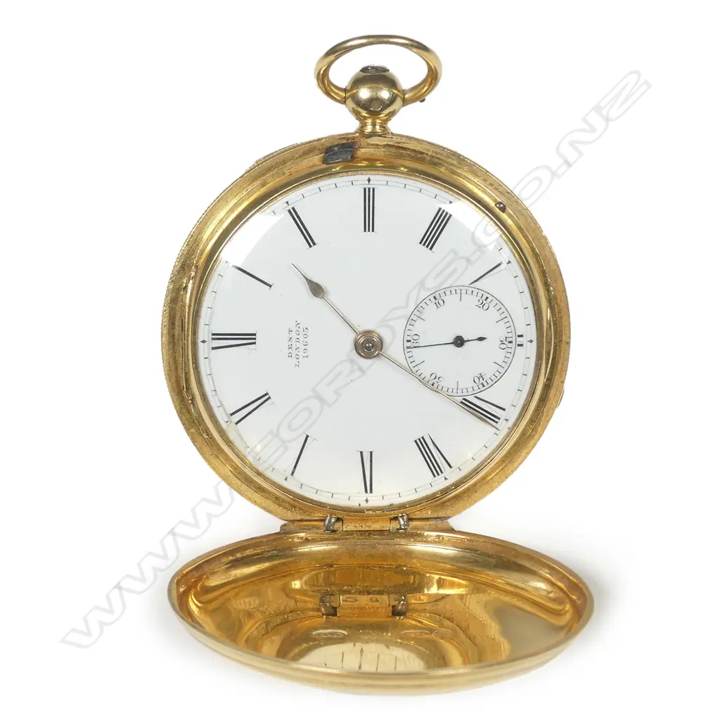 A quality Victorian Dent of London 18ct gold hunter pocket watch Image 1++