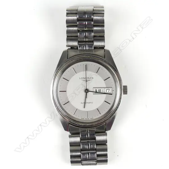 A gent's Longines stainless steel wristwatch