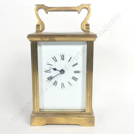 A 19thC French brass cased carriage clock