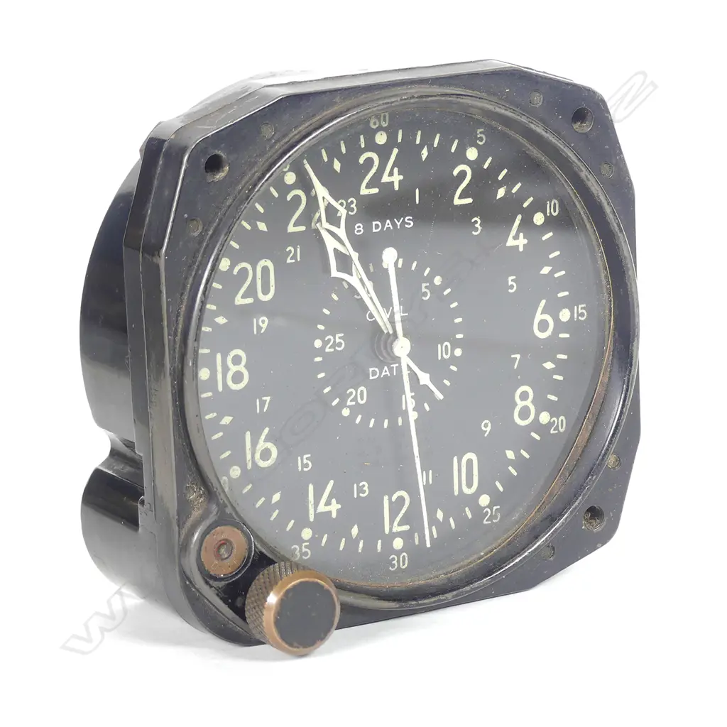 A WWII military Waltham Co. 24 hour eight-day clock Image 1++