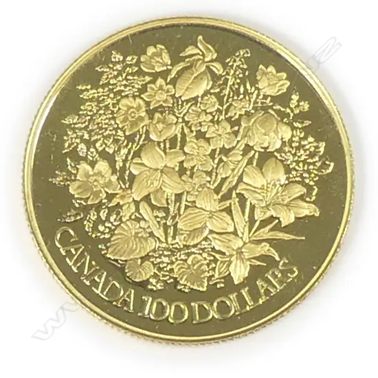 A 1977 Canadian 22ct gold $100 coin
