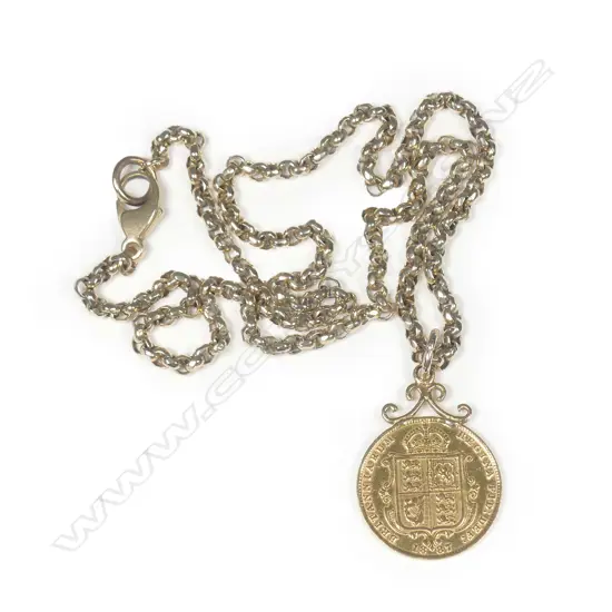An 1887 English half sovereign