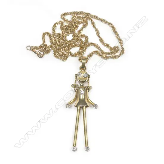A 14ct gold and diamond set pendant