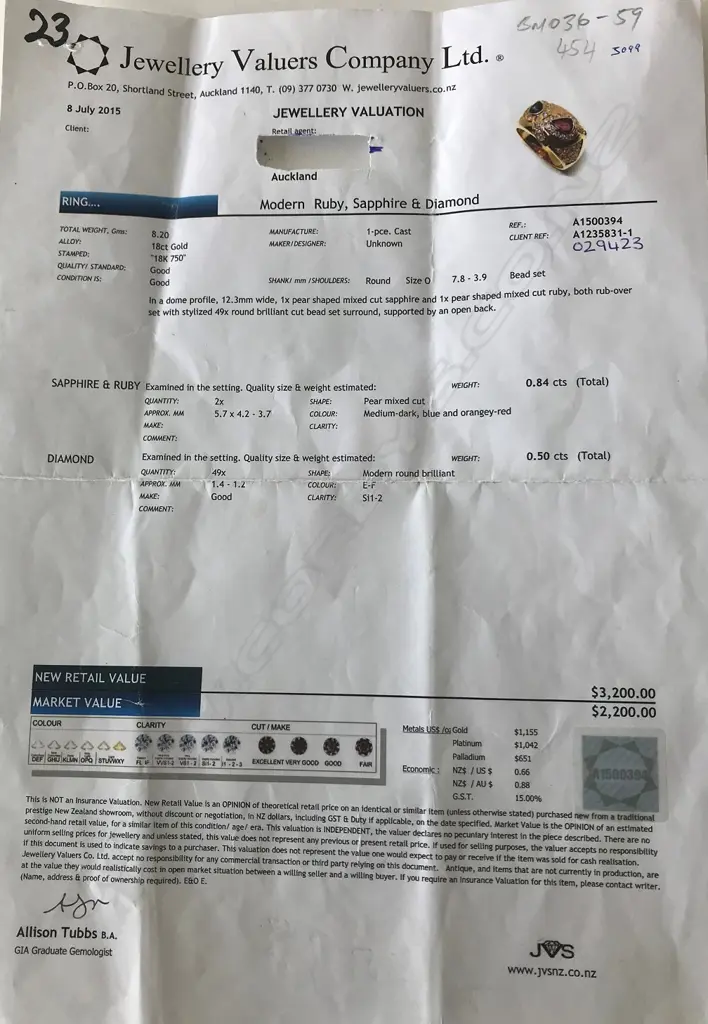 A modern design 18ct. yellow gold sapphire Image 1++