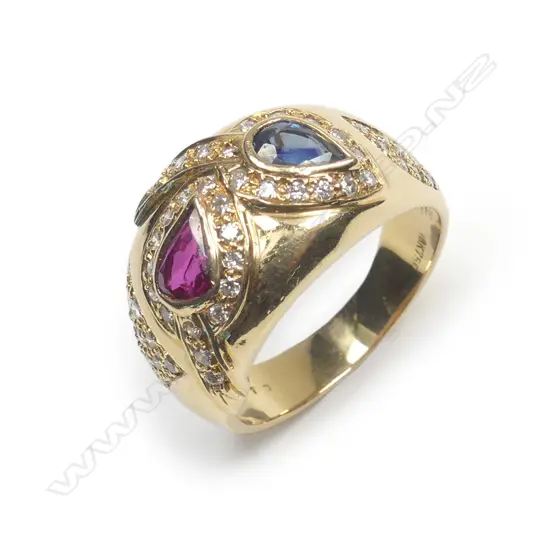A modern design 18ct. yellow gold sapphire