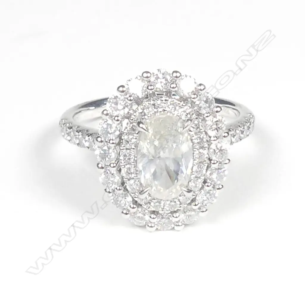 A platinum and diamond double halo ring Image 1++