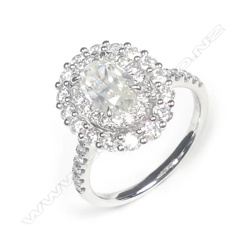 A platinum and diamond double halo ring Image 1++